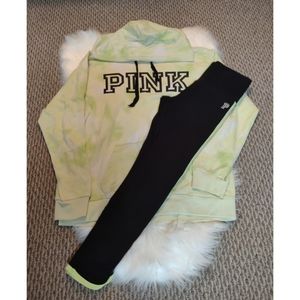 Victoria's Secret PINK Athleisure Set Size Small Tie Dye Sweatshirt & Leggings